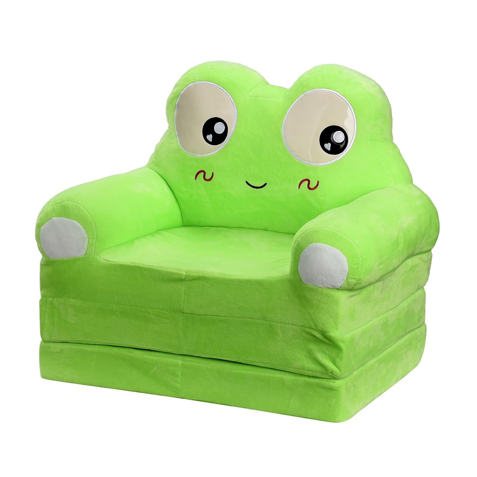 Sofá Plegable 2 en 1 para Niños Encantador Sofá Futón Sofá Infantil Decoración de Habitación Type 3 green