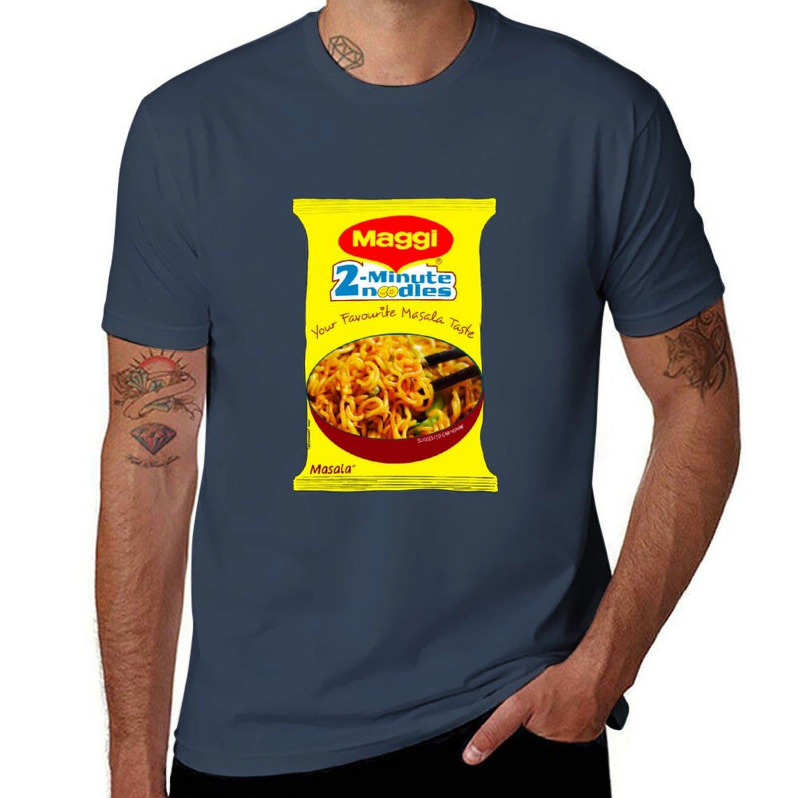 Футболка Maggi Noodles Базовая Однотонная С коротким рукавом Хлопковый Топ S