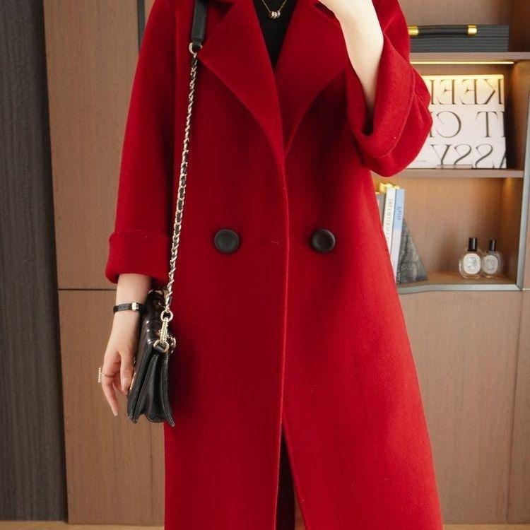 2025 Women's Slim Fit Double-Sided Wool Mid-Length Coat