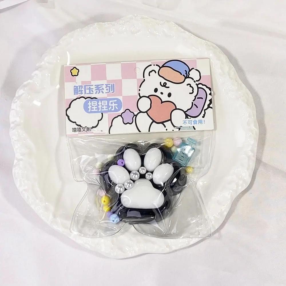 Toys Kids  Childrens Mini Cat Paw Squeeze Toy Silicone Pinch Decompression Toy Plush TPR Fidget Sensory For Adults Gift Present