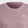 adidas Originals Logo Print Cropped Comfortable Breathable Pullover Sweatshirt Women Tops Purple-Red HC2027