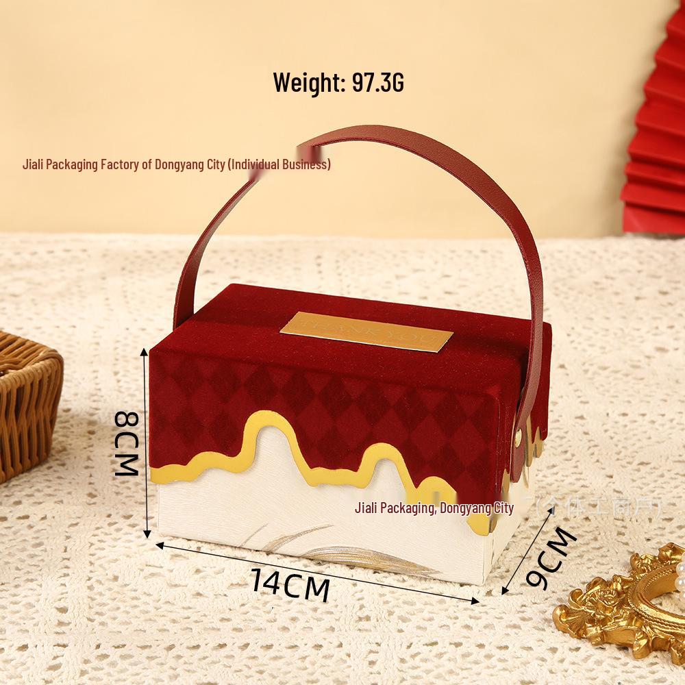 Bamboo Rhyme Velvet Candy Box - Diamond Pattern Wedding Gift Packaging