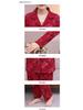 Festive Red Pure Cotton Long-Sleeve Pajama Set for Middle-Aged & Elderly Women (2026)