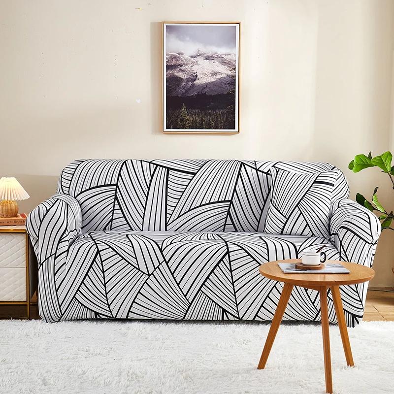 Bedruckter Sofabezug, Stretch-Couchbezüge, Loveseat-Schonbezüge für 2-Sitzer-Kissen, Couch, waschbar, Wohnzimmer-Möbelschutz
