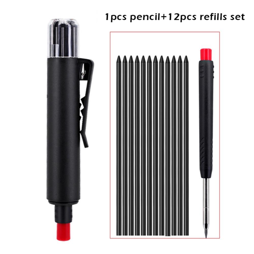 Professional 2.8mm Lead Woodworking Pencil Built-in Sharpener Deep Hole Mechanical Pencil Automatic Pencil Carpenter Work