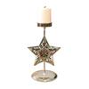 Iron Candle Holders Stand with Christmas Snowflake Star Butterfly Tree Pattern Candlestick for Home Tabletop Decoration