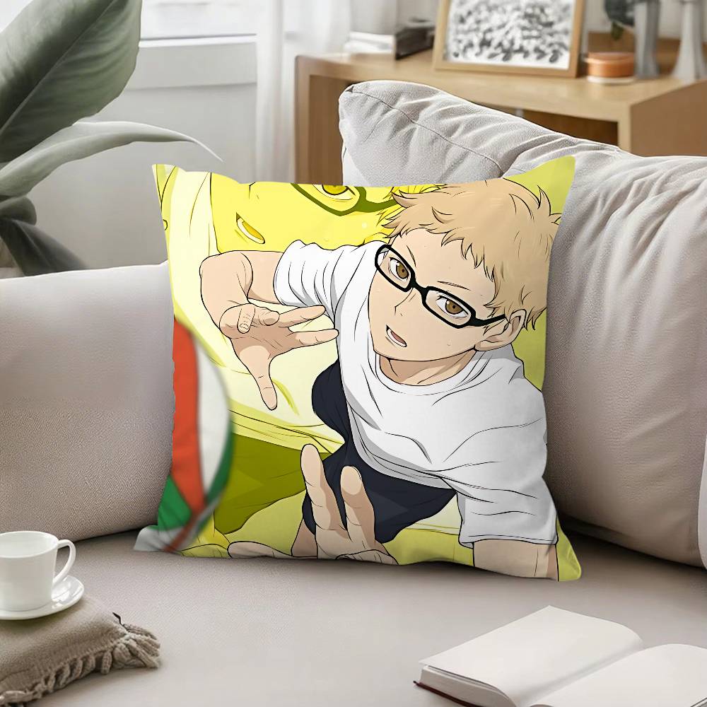 Cartoon Kei Tsukishima Throw Pillow Covers Pattern Cushion Cover Suitable For Sofa Bedroom Car Pillow Cover
