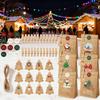 24Pcs/Set Christmas Gift Bag Santa Claus Snowman Deer Pattern Paper Treat Boxes Candy Packaging Festive Goodie Bags Decoration