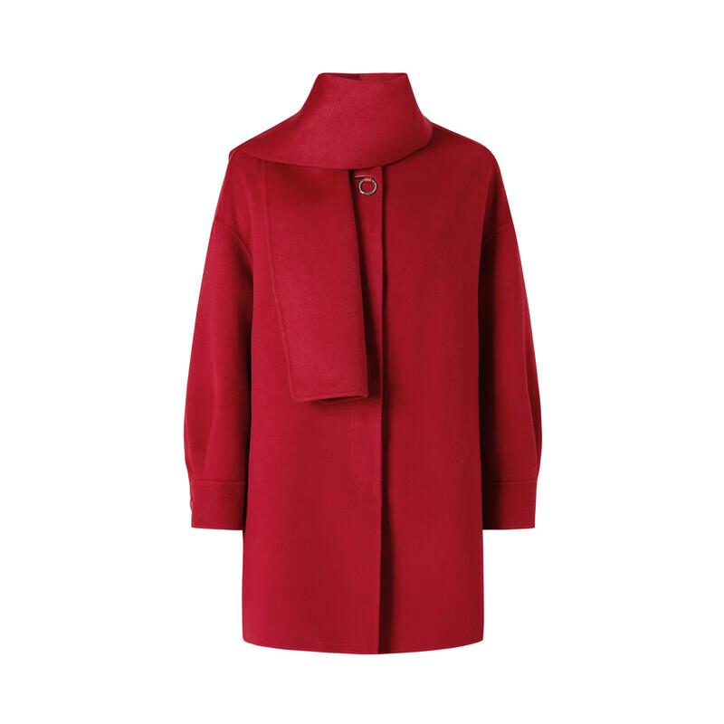 JUZI ANNACO Single-Breasted Tencel Wool Mid-Length Coat