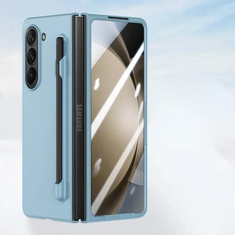 NUOVO per Samsung Galaxy Z Fold 7 6 5 Custodie Premium con S Pen e Supporto per S Pen Colore Solido Protezione Schermo Integrata Copertura Opaca