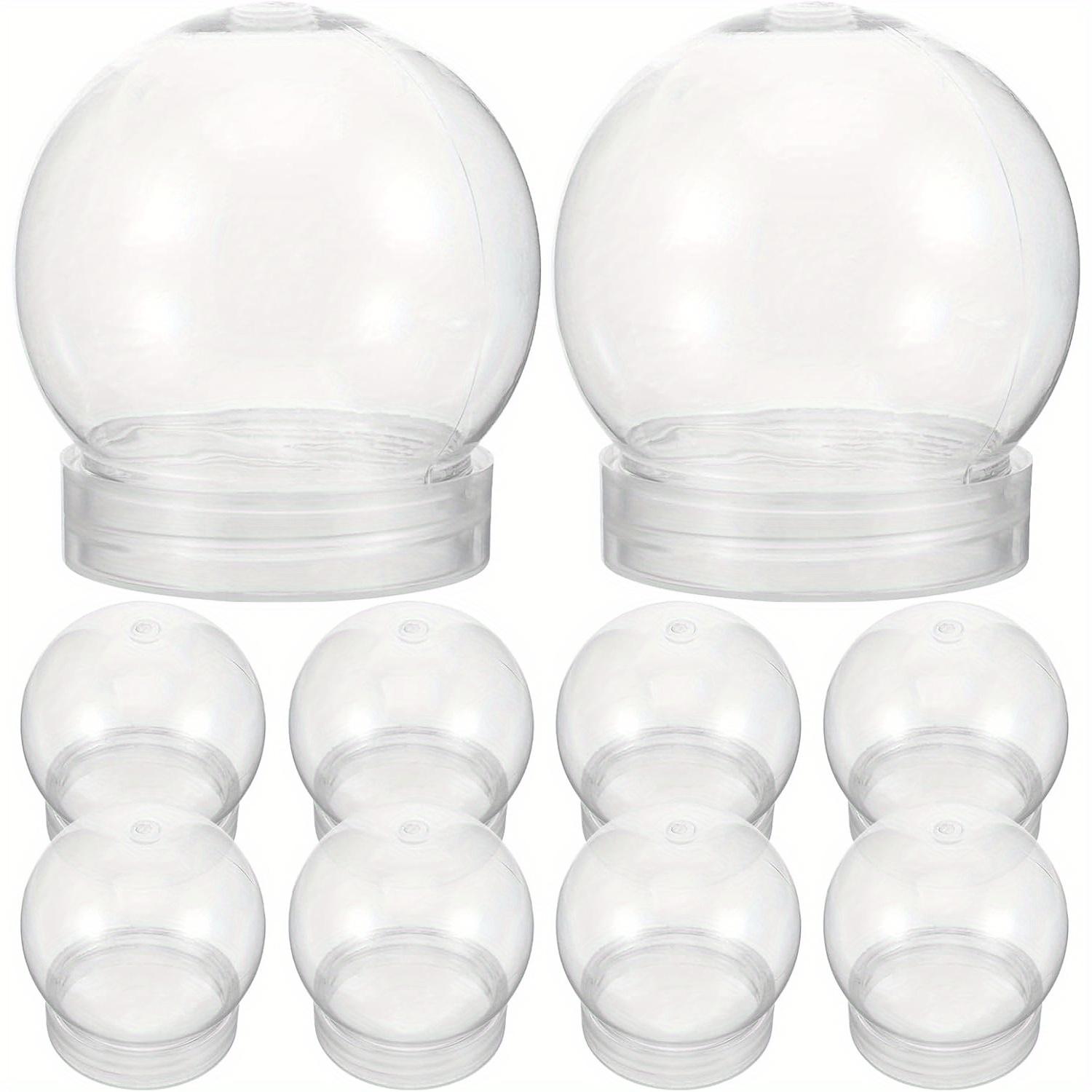 

10pcChristmas Snowball with Screw-On Lid - Clear Plastic Crystal Ball for DIY Holiday Decorations, Desktop Ornaments and Hanging