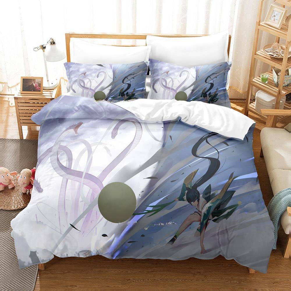 3D Printing Game Kawaii Girls Onmyoji Bedding Set Single Twin Full Queen King Size Bed Set Adult Kid Bedroom Duvet Cover Sets