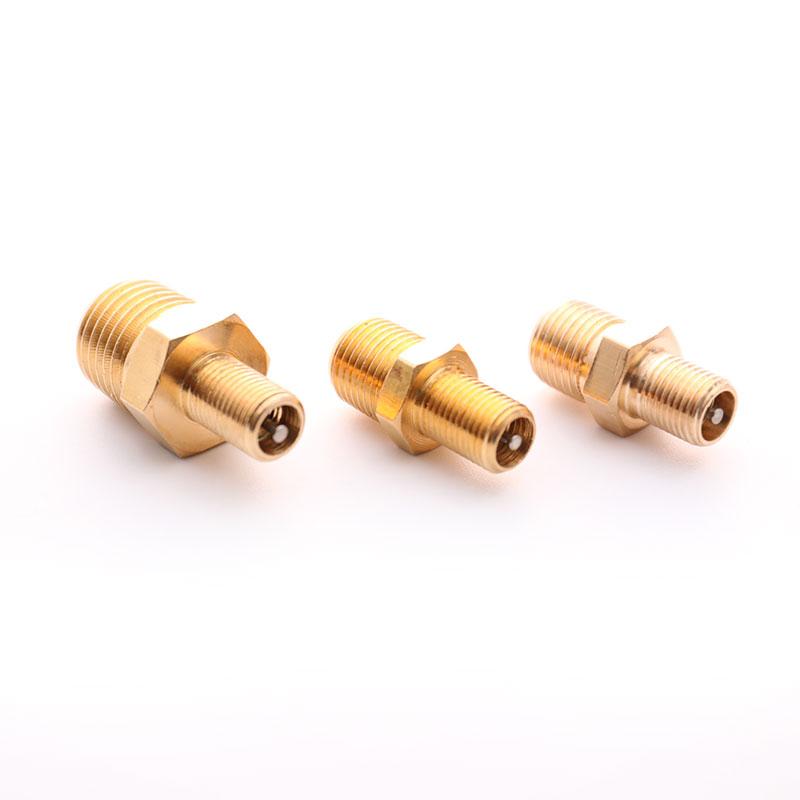 2pcs M10/1/8''/1/4'' NPT MPT Brass Air Compressor Tank Fill Valve Double Head