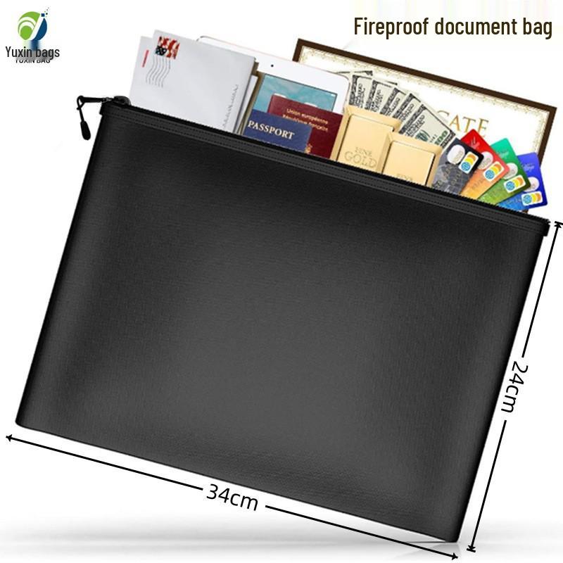 Fireproof & Waterproof Document Bag - High-Temperature Resistant, Large Capacity, Customizable Style for Confidential Documents