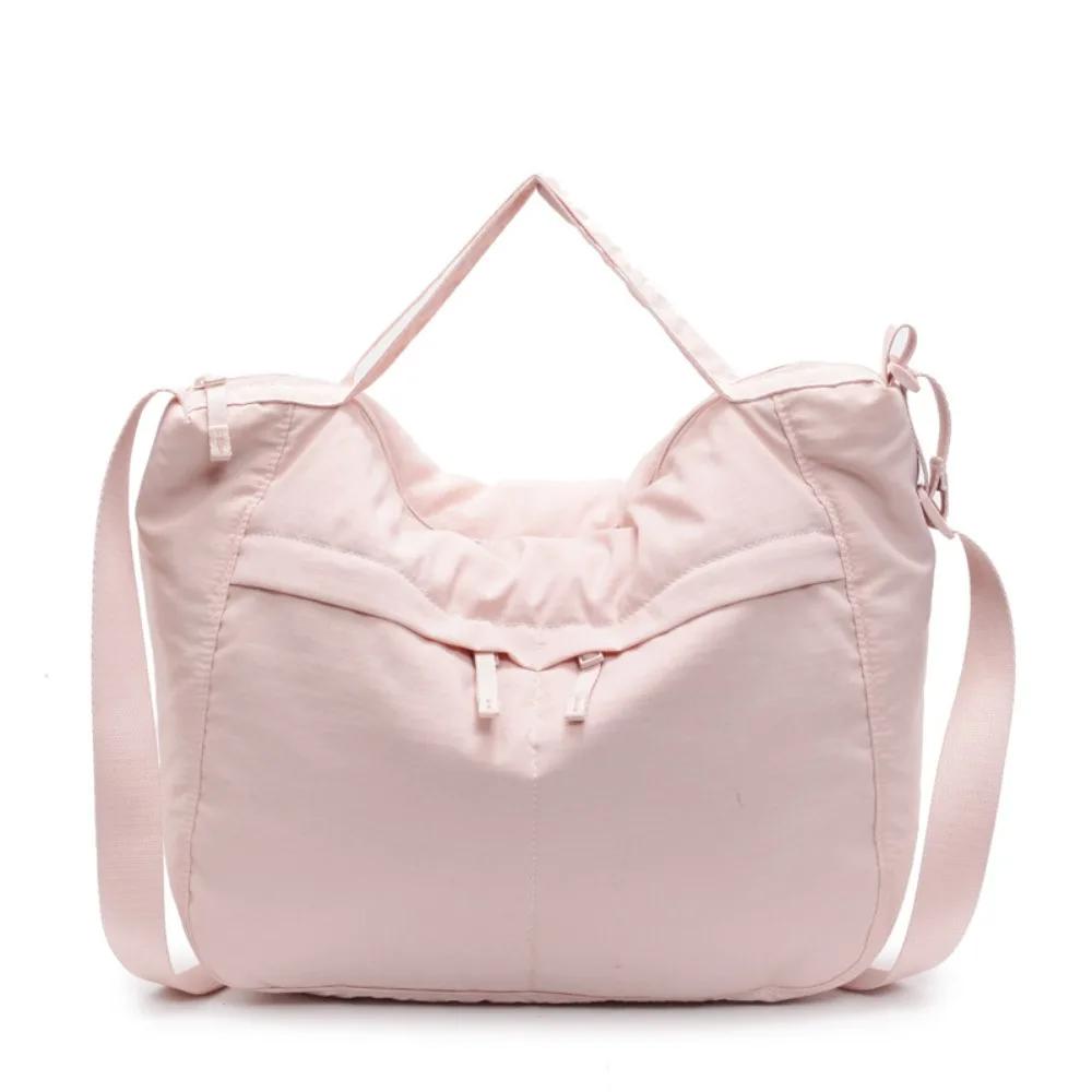 Solid Nylon Totes Bag Versatile Large Capacity Overlarge Drawsting Bag Light Weight Casual Women's Commutting