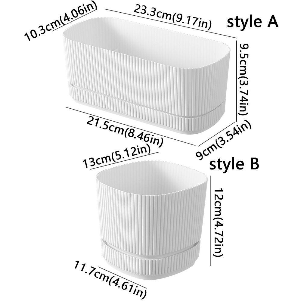 Plastic Self Watering Flower Pot Drainage Hole Desktop Vase Self Watering Planter Indoor Plants