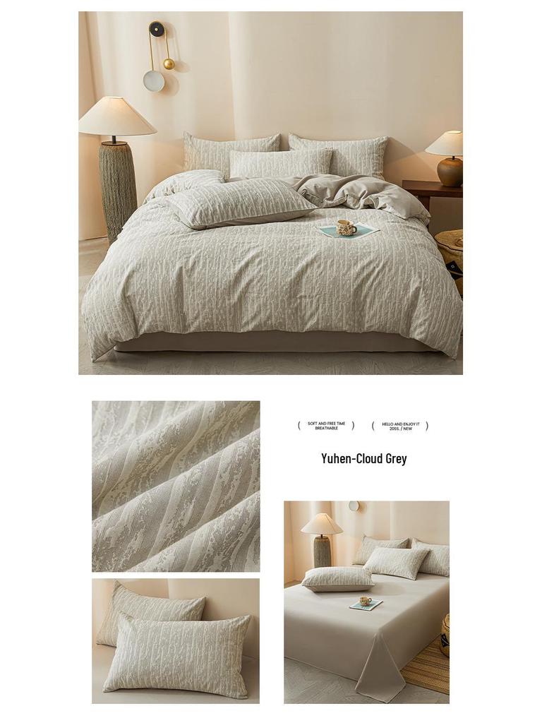 2025 Style Pure Cotton Double Gauze Flannel Bedding Set - Winter Duvet Cover and Bed Sheet, 100% Cotton