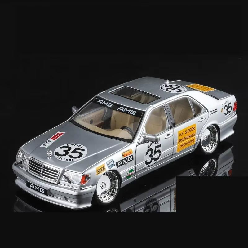 CTEJP1 1:24 Mercedes Benzs W140 S320 Classic Sedan Alloy Scale Car Model Diecast Metal Sound&Light Children Toy Car Vehicles Gift