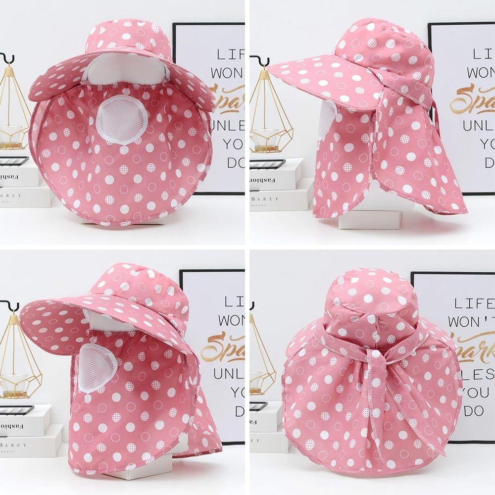 Anti-UV Bucket Hat Face Neck Protection Women's Ponytail Hat New Beach Cap  Outdoor Sports