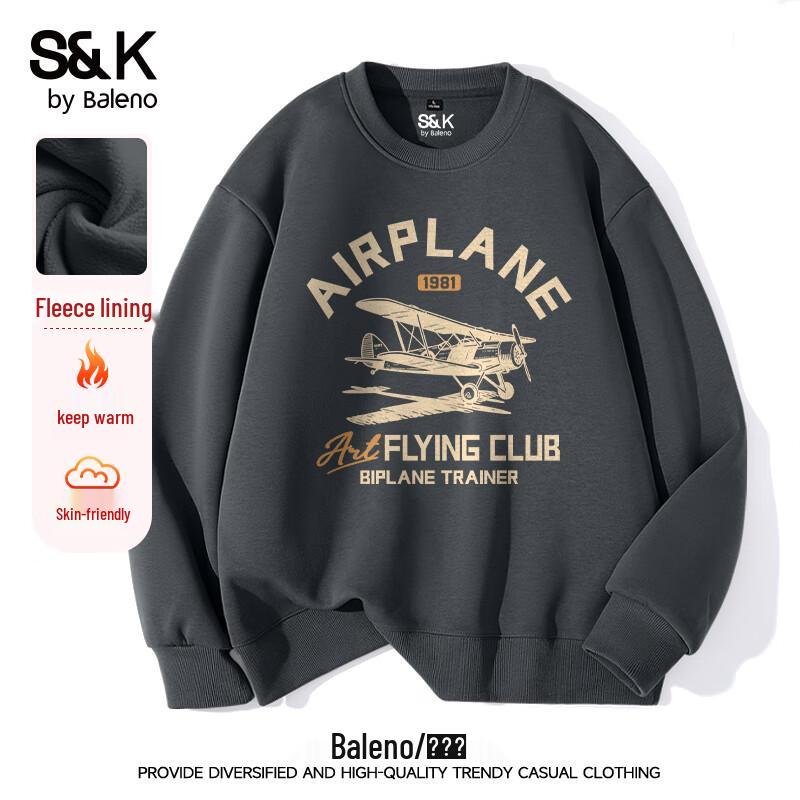 Baleno Men's S&K Series American Casual Round Neck Sweatshirt