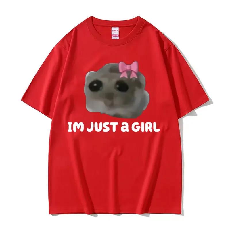 Funny Trendy Cute Sad Hamster Meme T Shirt Men Women Summer Fashion Vintage Tee Shirt Casual Oversized Breathable Top