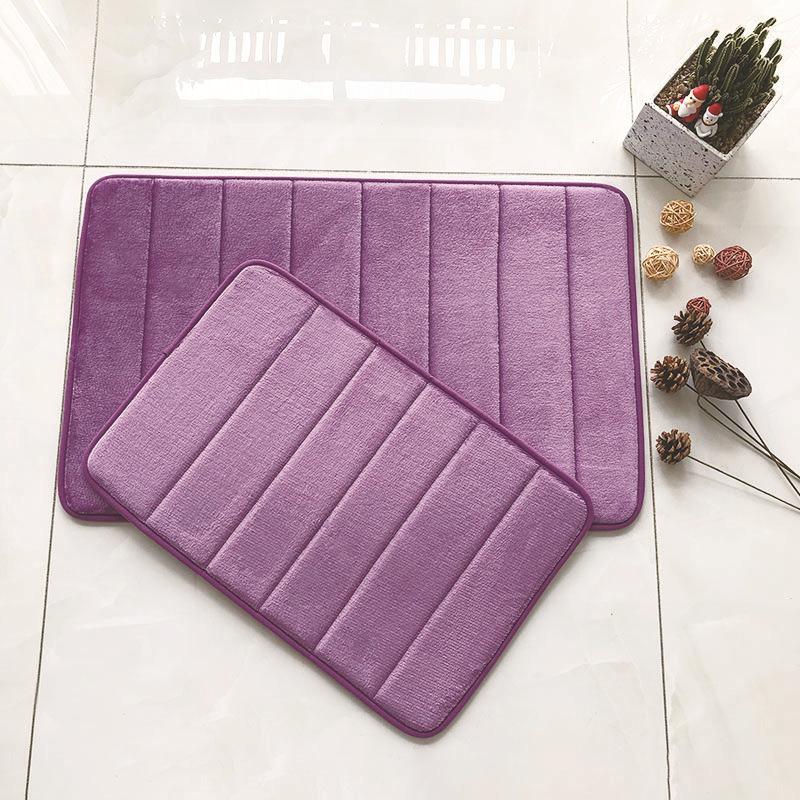 2026 1pc Thickened Floor Mat, Bathroom Absorbent Foot Mat, Household Anti Slip Mat, Quilted Memory Foam Door Mat, Coral Velvet Door Mat