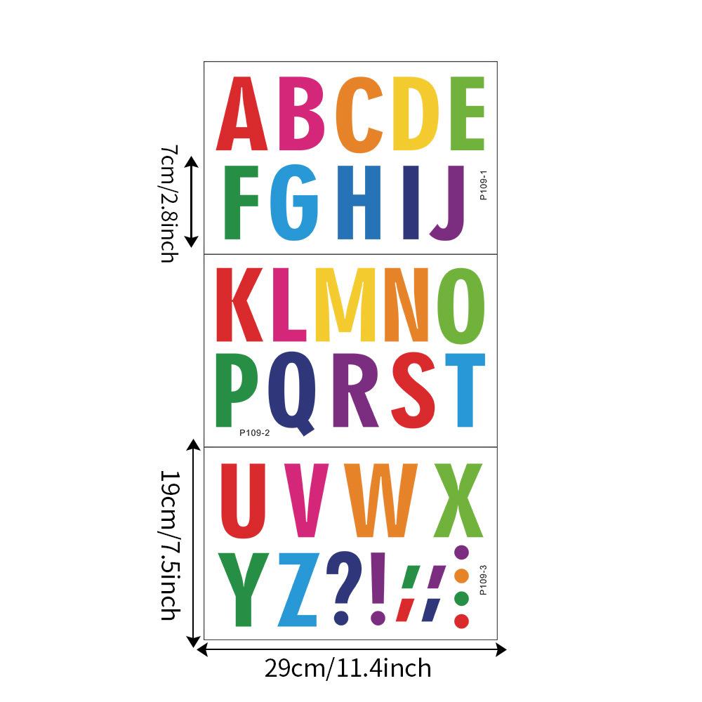 Раскрашенная комбинация английских букв Детская спальня Кабинет Украшение дома Маленькие наклейки P109