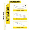 Advertising Flag Pole, 12 X Feather Flag Bundles with Ground Spike, 16 Ft Windless Flag Pole Sets with Ground Mounting Stake, 6pcs Swooper Flag Pole