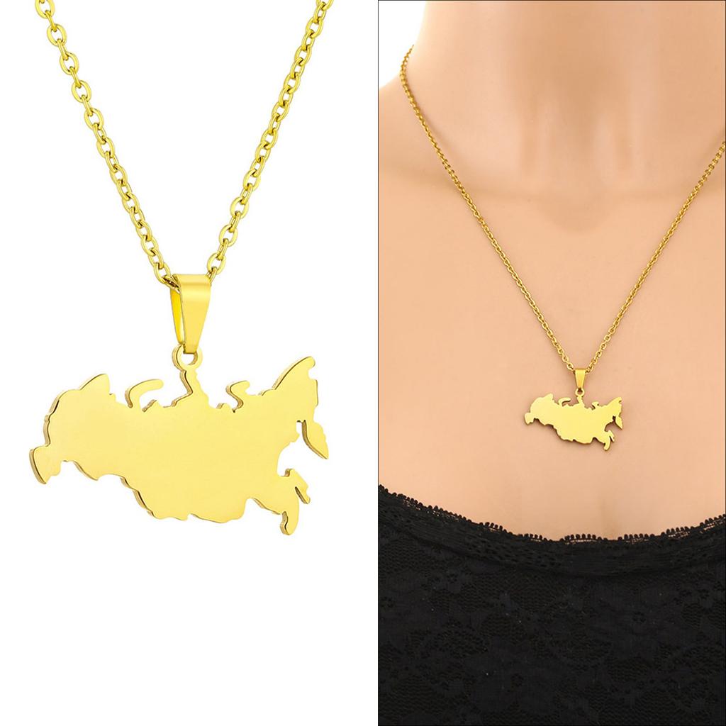 Sturdy Stainless Steel Russian Hollow Pendant Necklace Decoration for Women Men Elegant Unisex Jewelry Gifts Wear