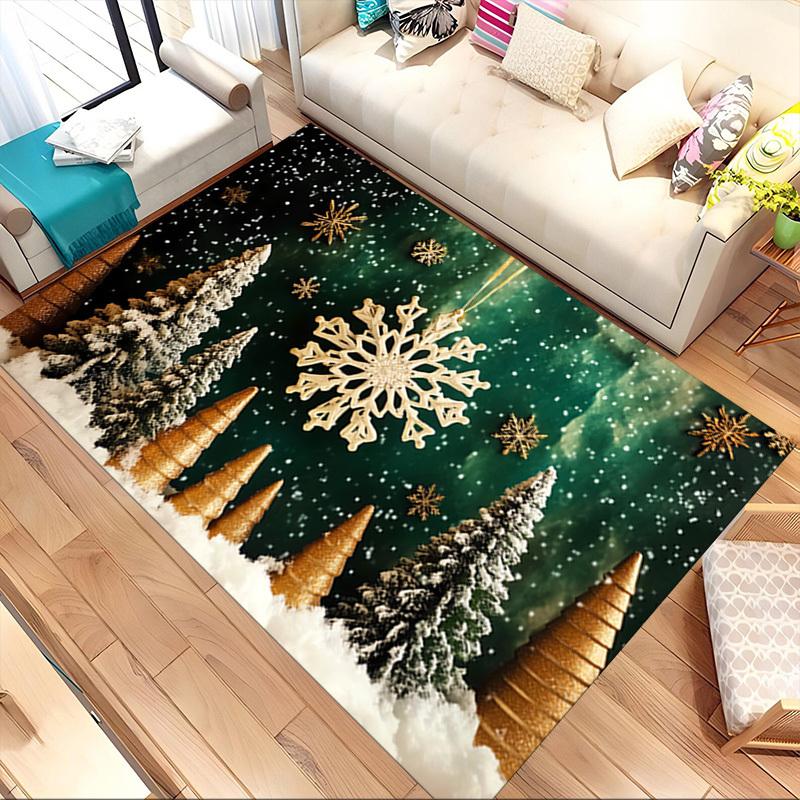Schneeflockenbaum Kristall Samt Bürostuhlmatte Teppich - Rutschfest, Bodenschutzmatte, Büroschreibtischstuhlmatten, Weihnachtsgeschenk-1106104