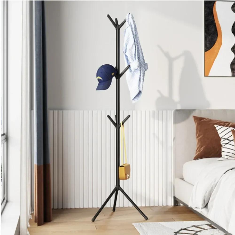 Standing Coat Rack Floor Standing Hook Clothes Hanger Household Clothing Hat Integrated Rack Save Space Bedroom Clothing Shelf