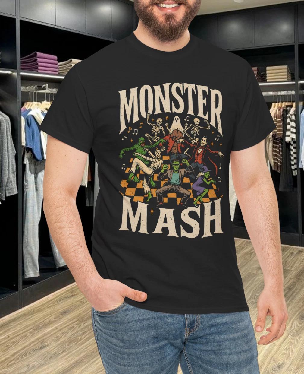 Monster Mash Funny Halloween Spooky Season Trick Or Treat T- Shirt S
