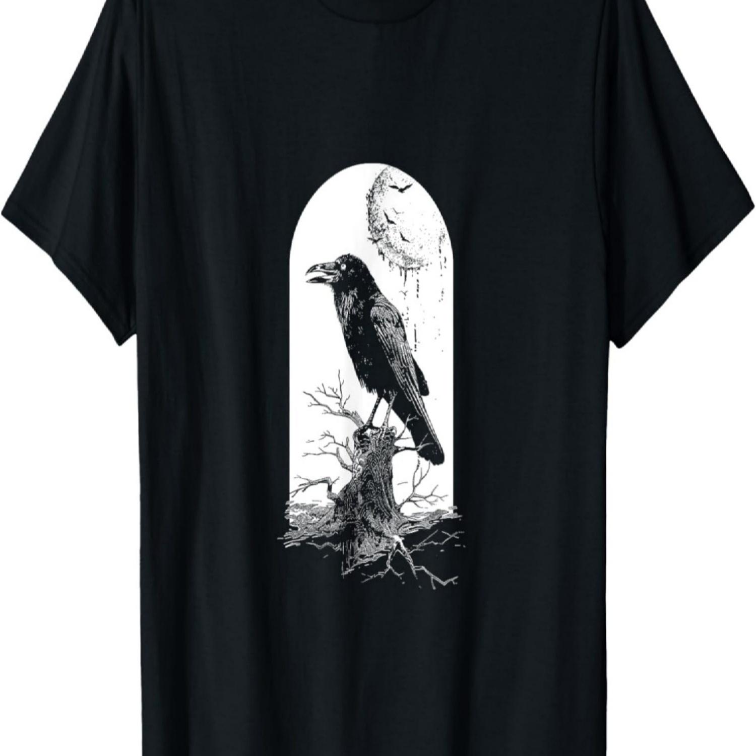 Mystical Raven T-Shirt Raabe Crow Raven Moon Hoodie Bird T-Shirt S чёрный