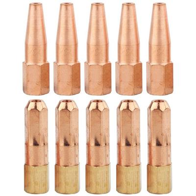 5Pcs/Set Durable H01-2 Gas Brazing Torch Nozzle Welding Accessory Propane Acetylene Torch Tip Pure Copper Cutting Oxygen Welding