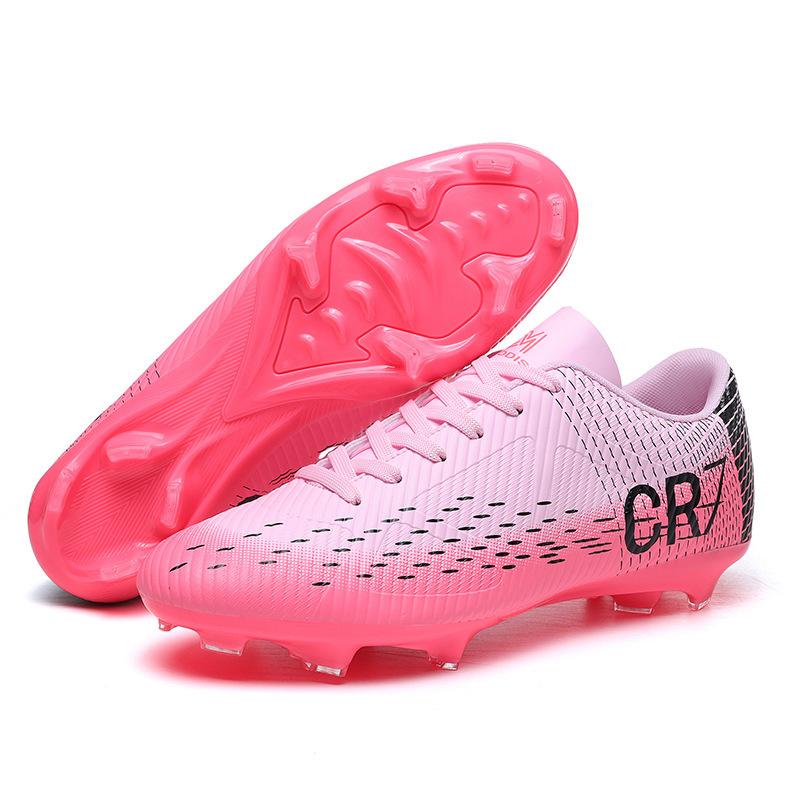 CR7 high-top football shoes tf broken nails artificial turf AG nails leather feet boys and girls students training shoes