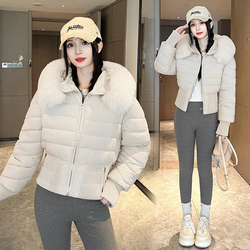 High-waisted Spice Girl Slim-fit Short Jacket Removal Hat Warm Cotton Clothing Hooded Fashion Versatile Casual Clothing Jacket