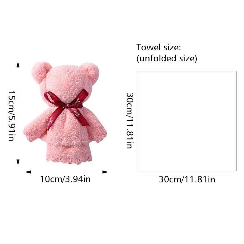 Towel Wedding Gifts Gift Bag Strong Water Absorption Skin Friendly Fun Coral Fleece Decorates Soft Anniversary Gift Bear Shaped