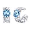 ChicSilver Sterling Silver 925 Ear Cuff for Women - Popular Earrings (No Piercing Required) - Zirconia (March Birthstone) - Arabesque Design