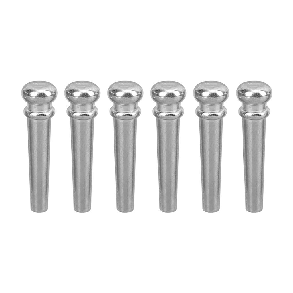 6Pcs Acoustic Guitar String Nail Bridge Pins Pegs Fixed Cones Parts Replacement GL28Silver