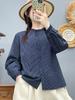 Women's Pure Cotton Striped Stand Collar Long Sleeve Shirt, Loose and Slimming Fit