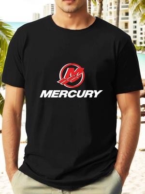 For MERCURY Logo Graphic T-shirt - Summer Casual Short Sleeve Round Neck Tee