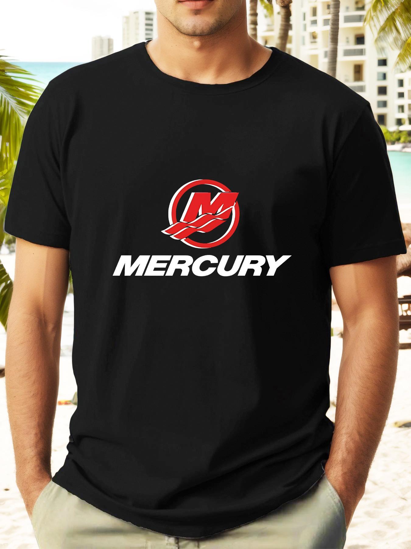 

for MERCURY Logo Graphic T-shirt - Summer Casual Short Sleeve Round Neck Tee L