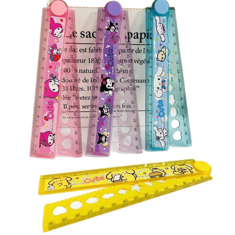 Kuromi Sanrio Foldable 30cm Multi-functional Ruler for Students