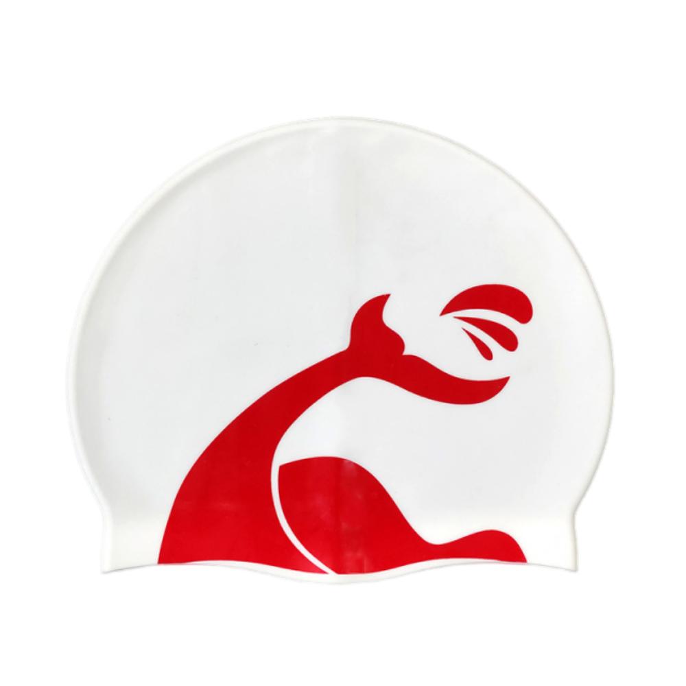 Plus Size Swimming Cap Printed Pattern Ear Protection Bathing Caps Elastic Anti Slip Silicone Swim Cap For Long Short Hair