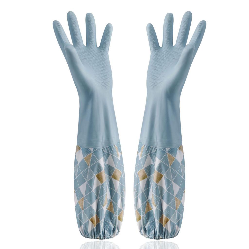 Winter Fleece-Lined Waterproof Dishwashing Gloves - Durable, Thickened for Housework & Laundry