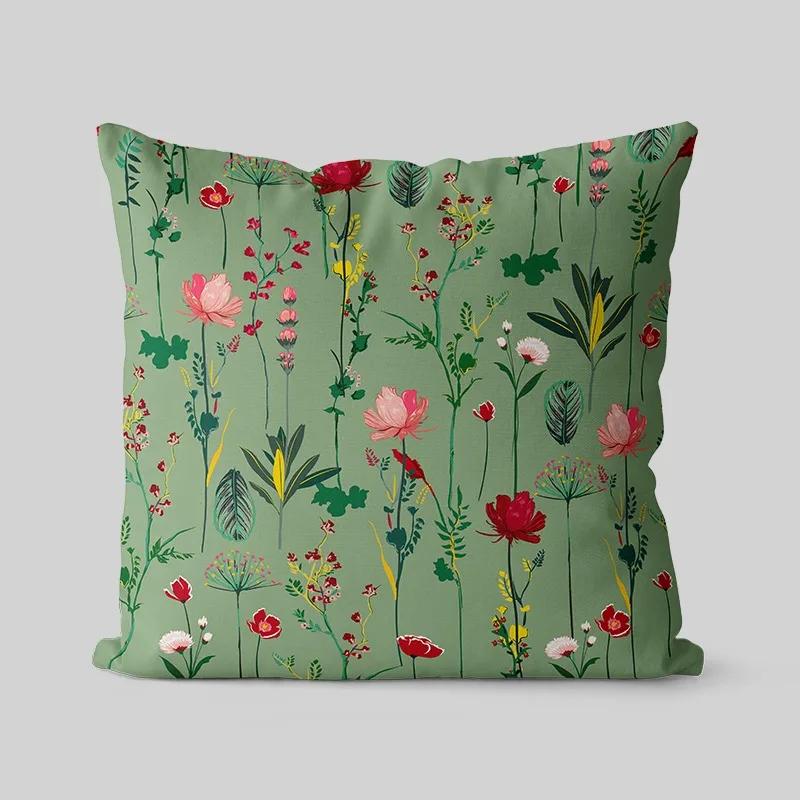 Retro Flower And Bird Pillowcase Dormitory Decoration Office Living Room Sofa Home Pillowcase One Side