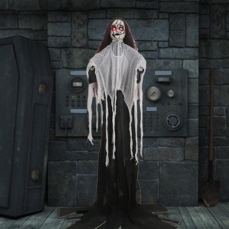 Eerie Halloween Hanging Skull Sound Activated Shrills Grim Reapers Thrilling Festivals Party Decorations for Outdoor