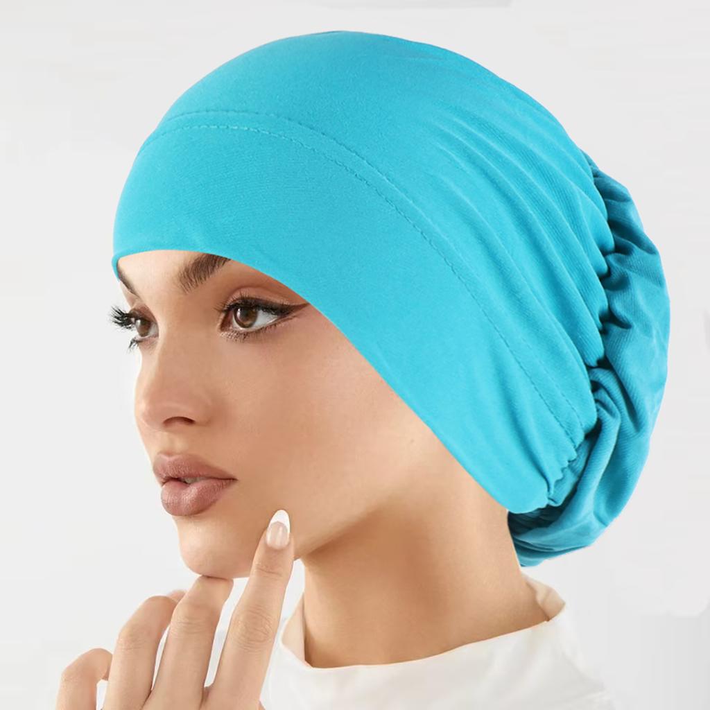 Modă Musulmană Femei Hijaburi Moale Elastic Culoare Solidă Turban Pălărie Cancer Chimioterapie Căciuli Căciuli Articole de Acoperit Cap Bandană Accesorii de Păr
