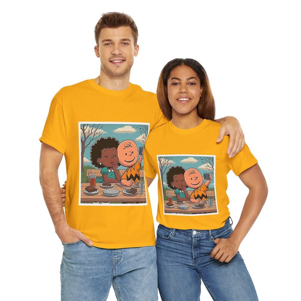 

Charlie Brown and Black Girlfriend Tee, Peanuts Meme Shirt, Cute Cartoon Couple 4XL