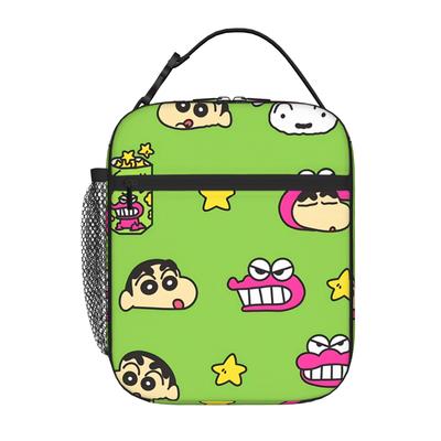 1 Piece For Students Food Container Heads Portable Pocket Crayon Shin-chan Zipper Closure Aluminum Foil Food Pouch For Travel